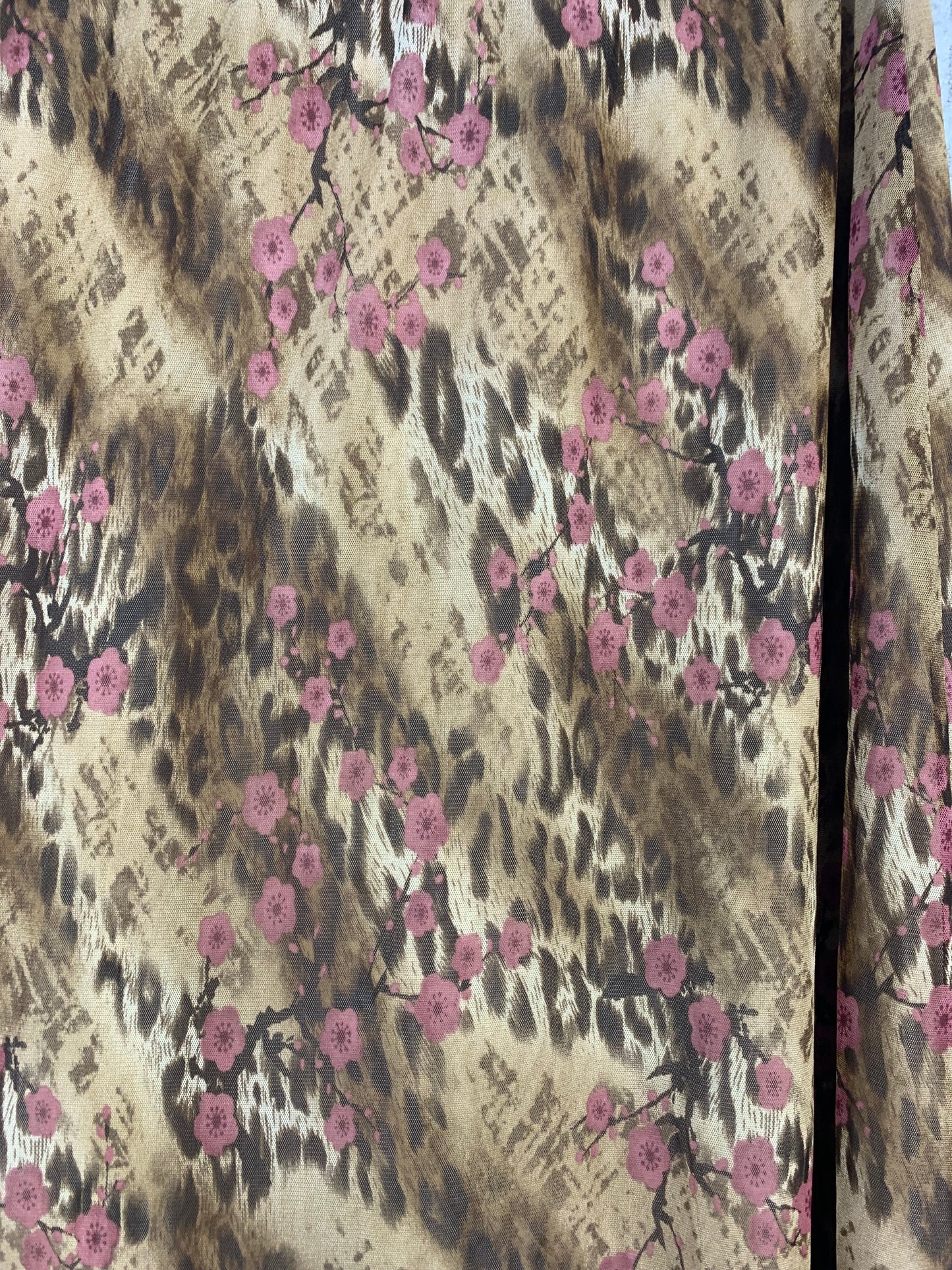 Women's Vintage Patterned Mesh Long Skirt