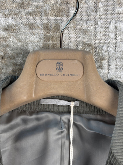 Brunello Cucinelli Corduroy Olive Green Blazer