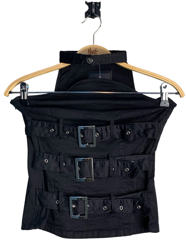 Melanie Fashion Buckle Strap Halter Top