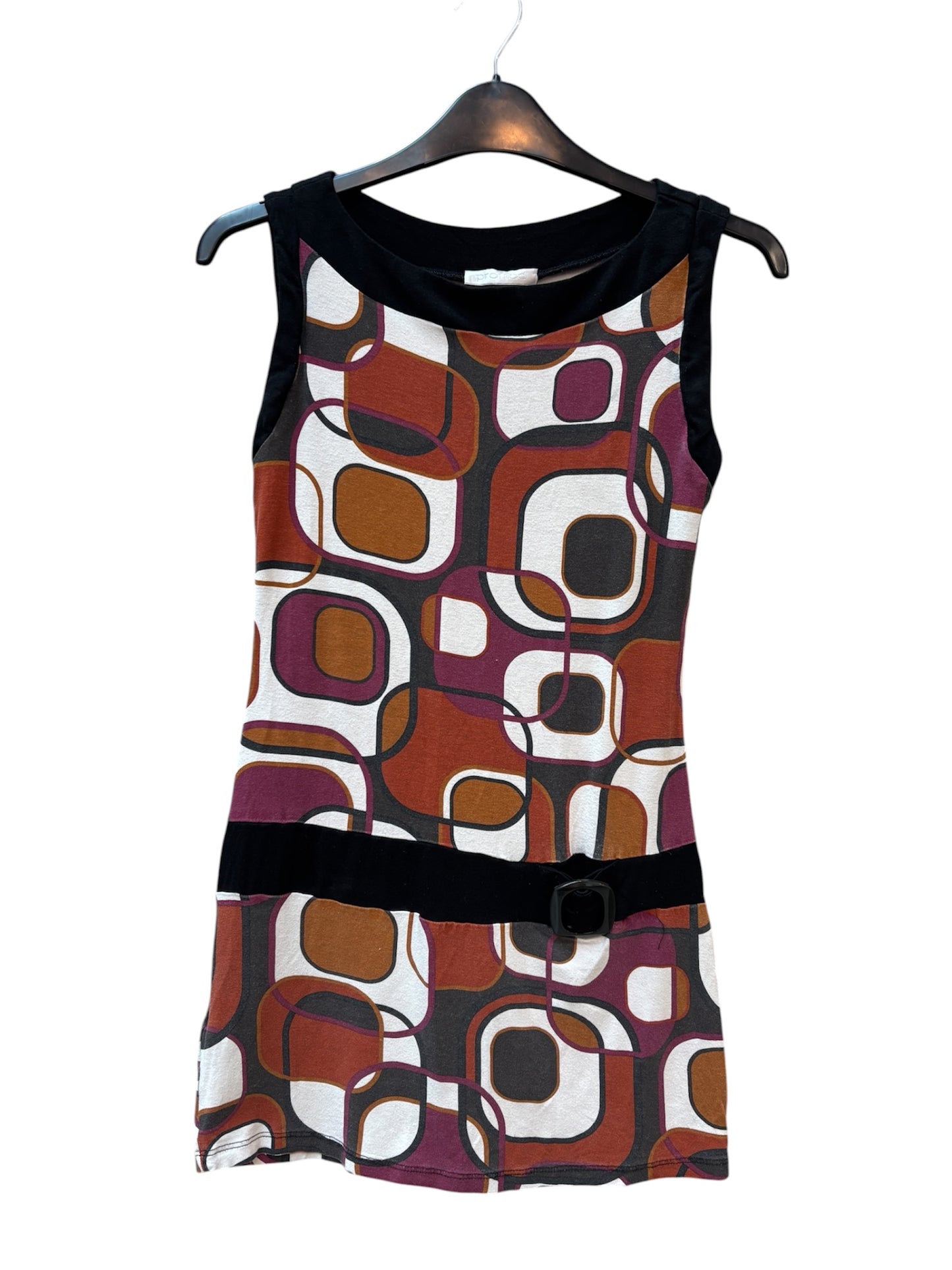Promod Y2K Retro Geometric Sleeveless Dress