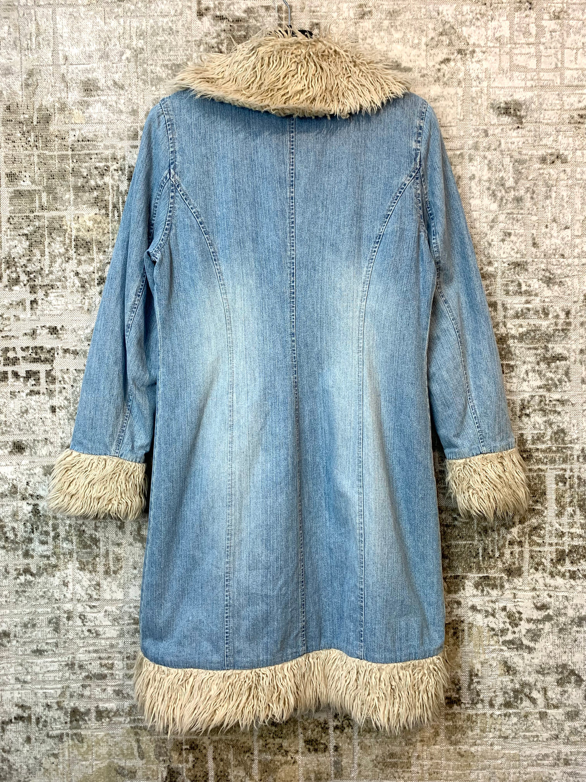 Rainbow Collection Y2K Denim Afghan Coat