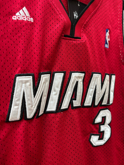 Men's Vintage Red Adidas Miami Heat Dwyane Wade #3 NBA Jersey