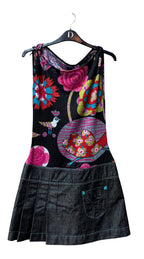 Custo Barcelona Floral Bird Denim Dress