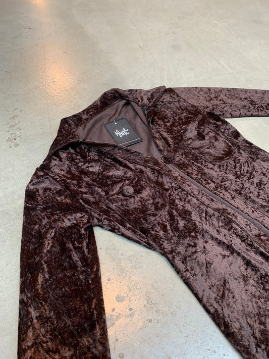 Vintage-Inspired Brown Velvet Jacket