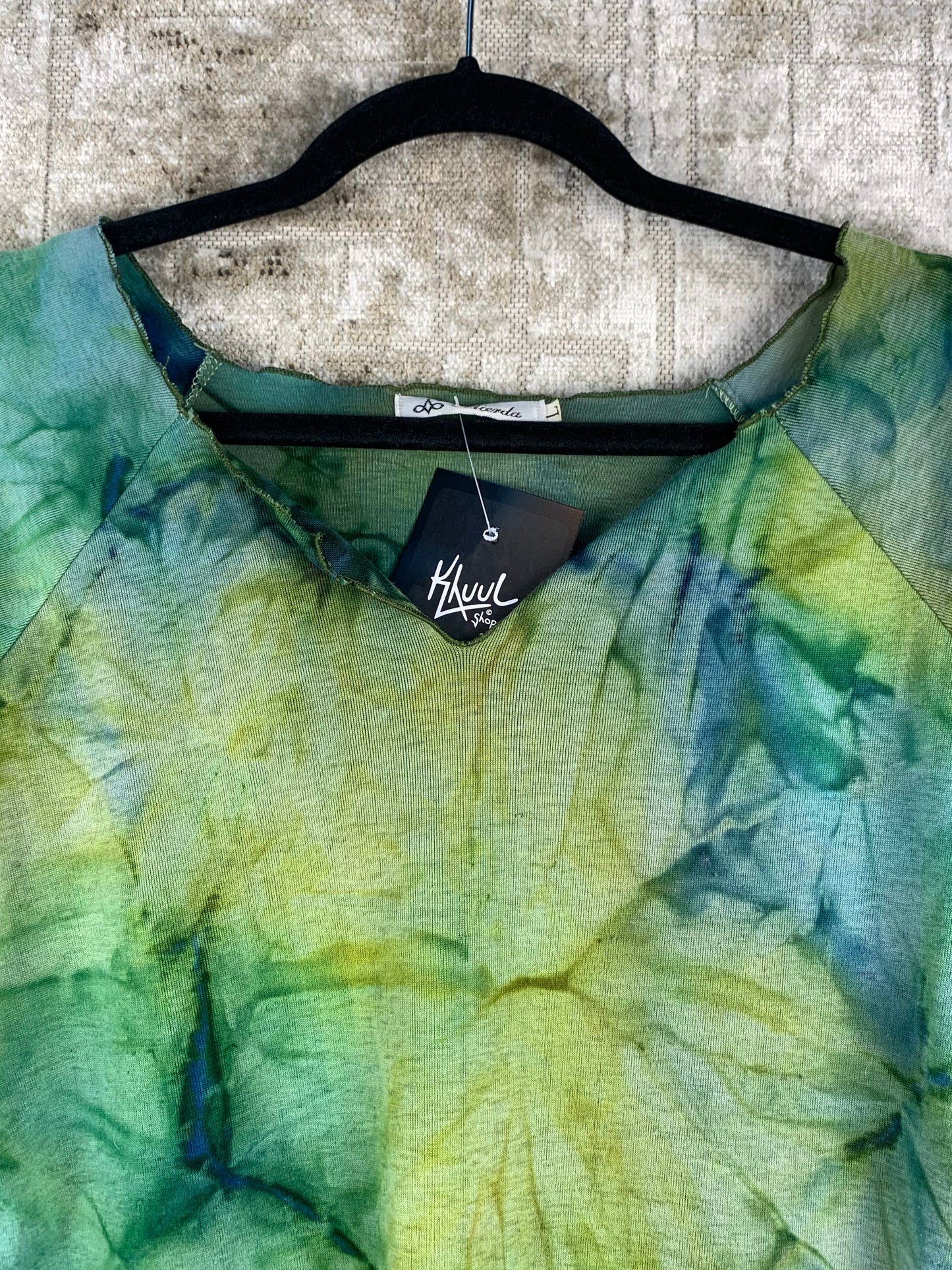Womens Vintage Y2K Green Tie Dye Top