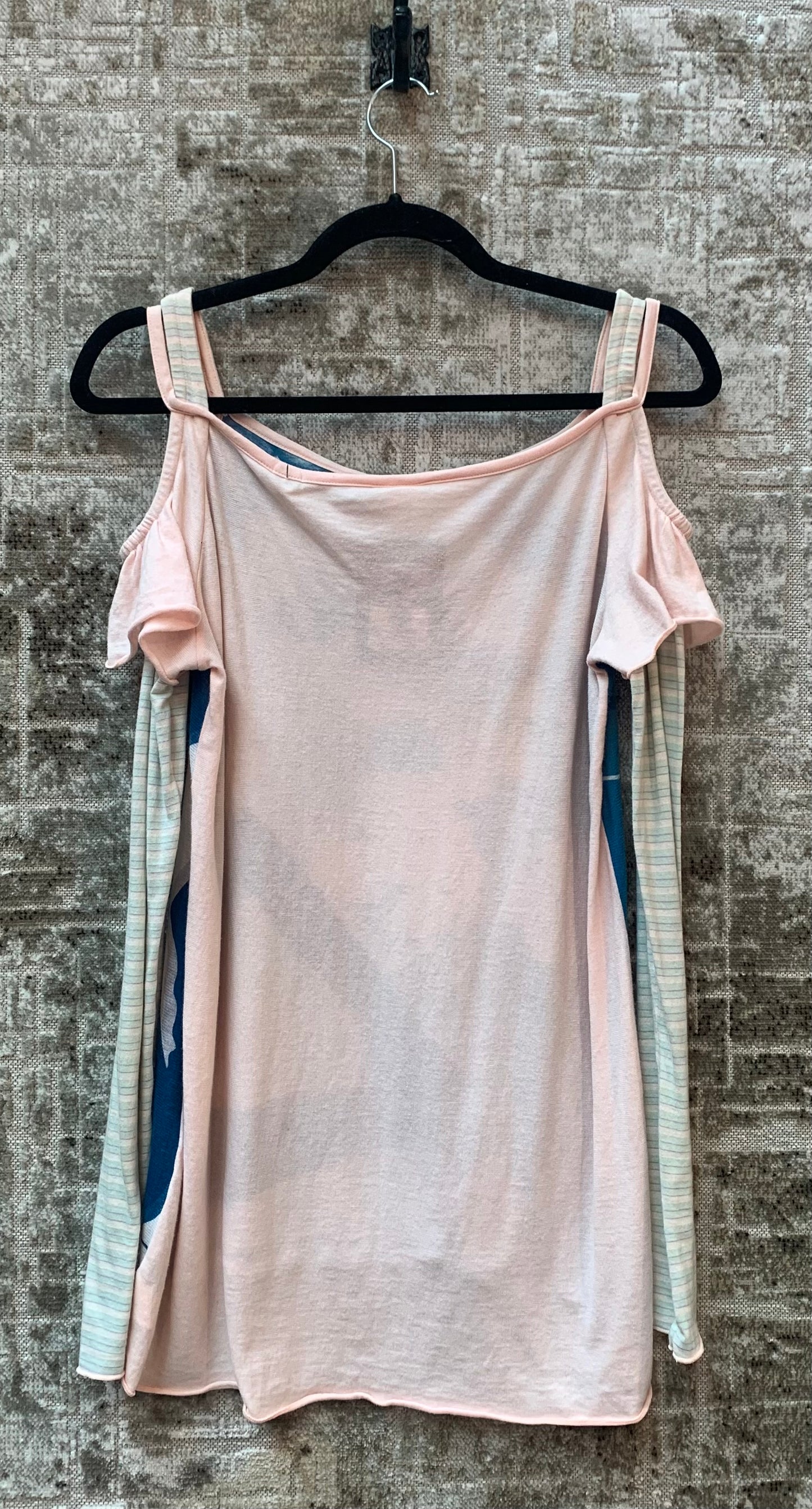 Y2K Graphic Cold-Shoulder Top