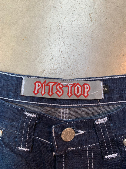Pitstop Dark Blue Denim Shorts
