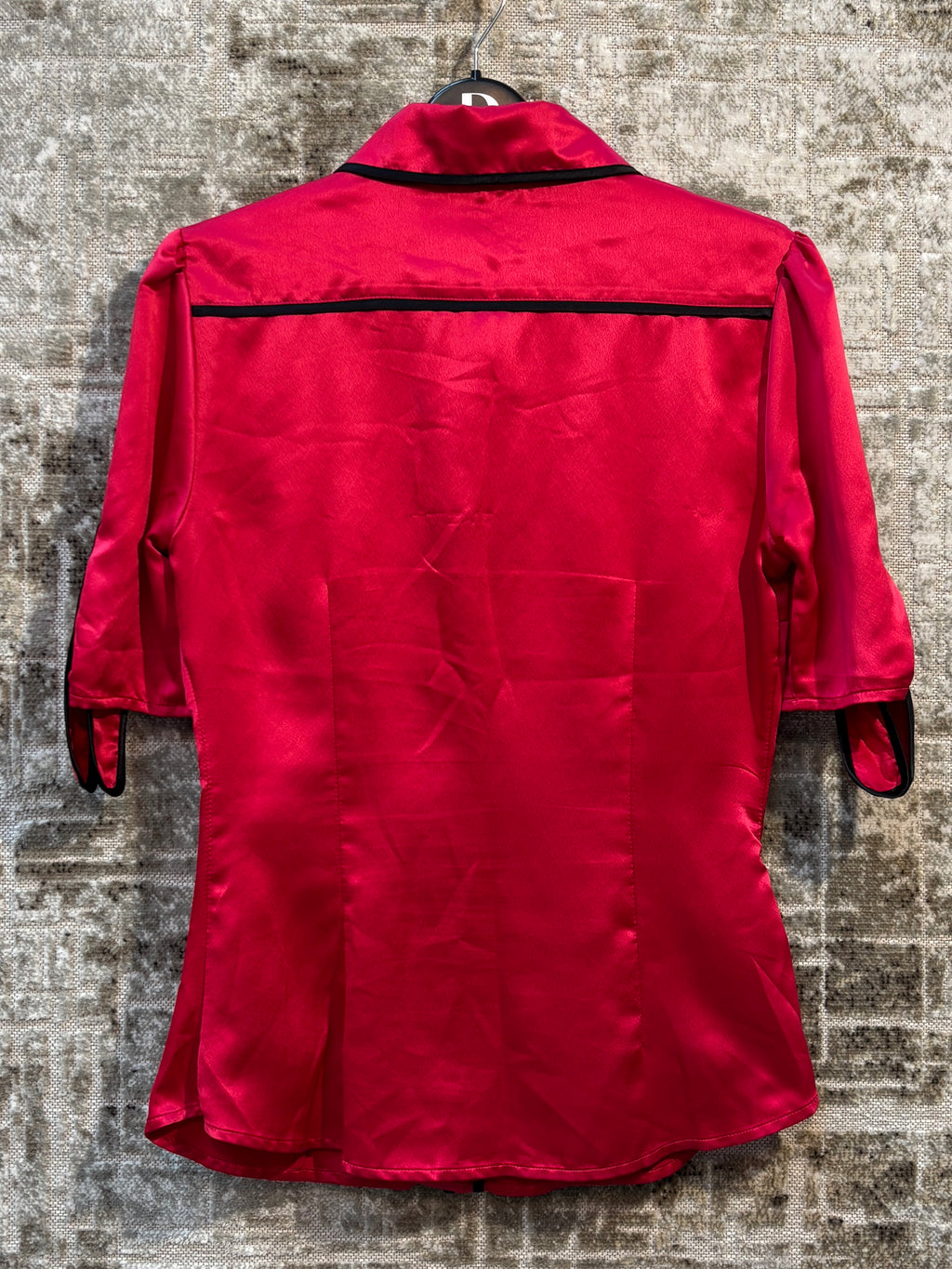Tahari Satin Puff-Sleeve Blouse
