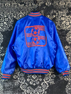 Mens True Vintage 1960s Blue Satin Teams USA Bomber Jacket