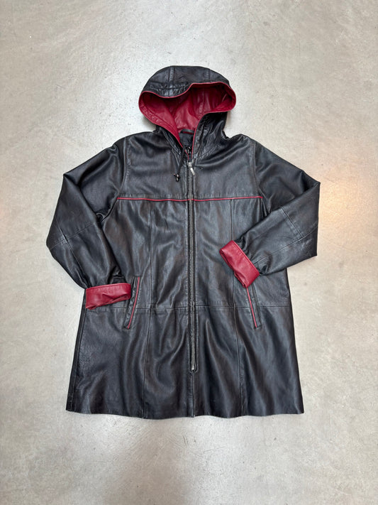 Legend Scandinavia Hooded Leather Jacket Women M