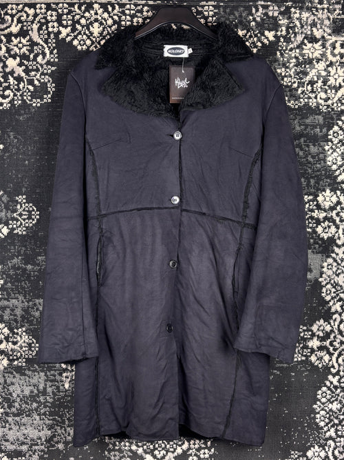 Women's Y2K Black Faux Suede Coat