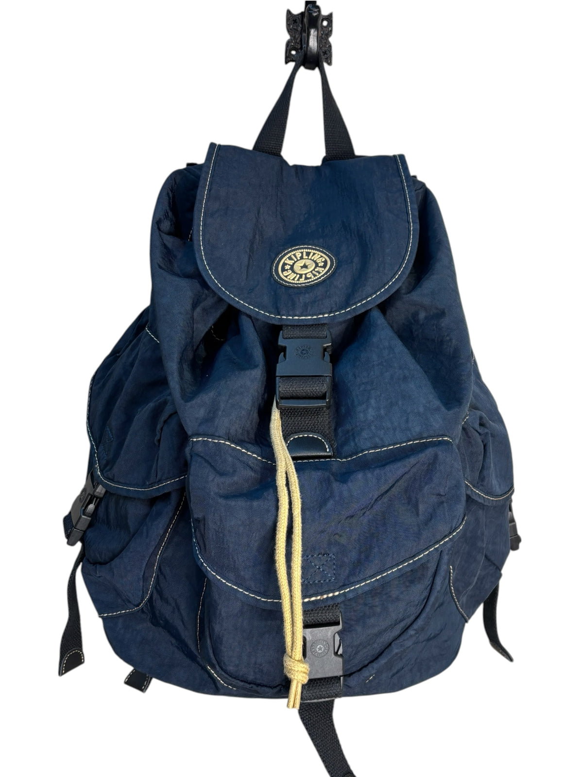 Kipling Navy Crinkle Nylon Backpack