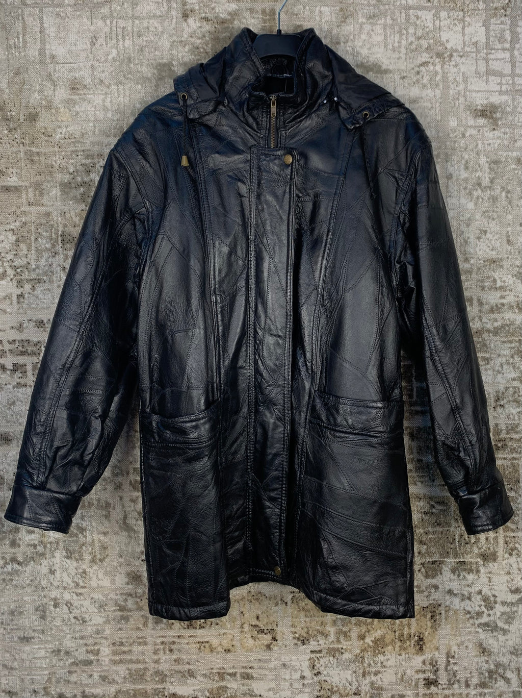 Women's Vintage Black Genuine Leather Coat