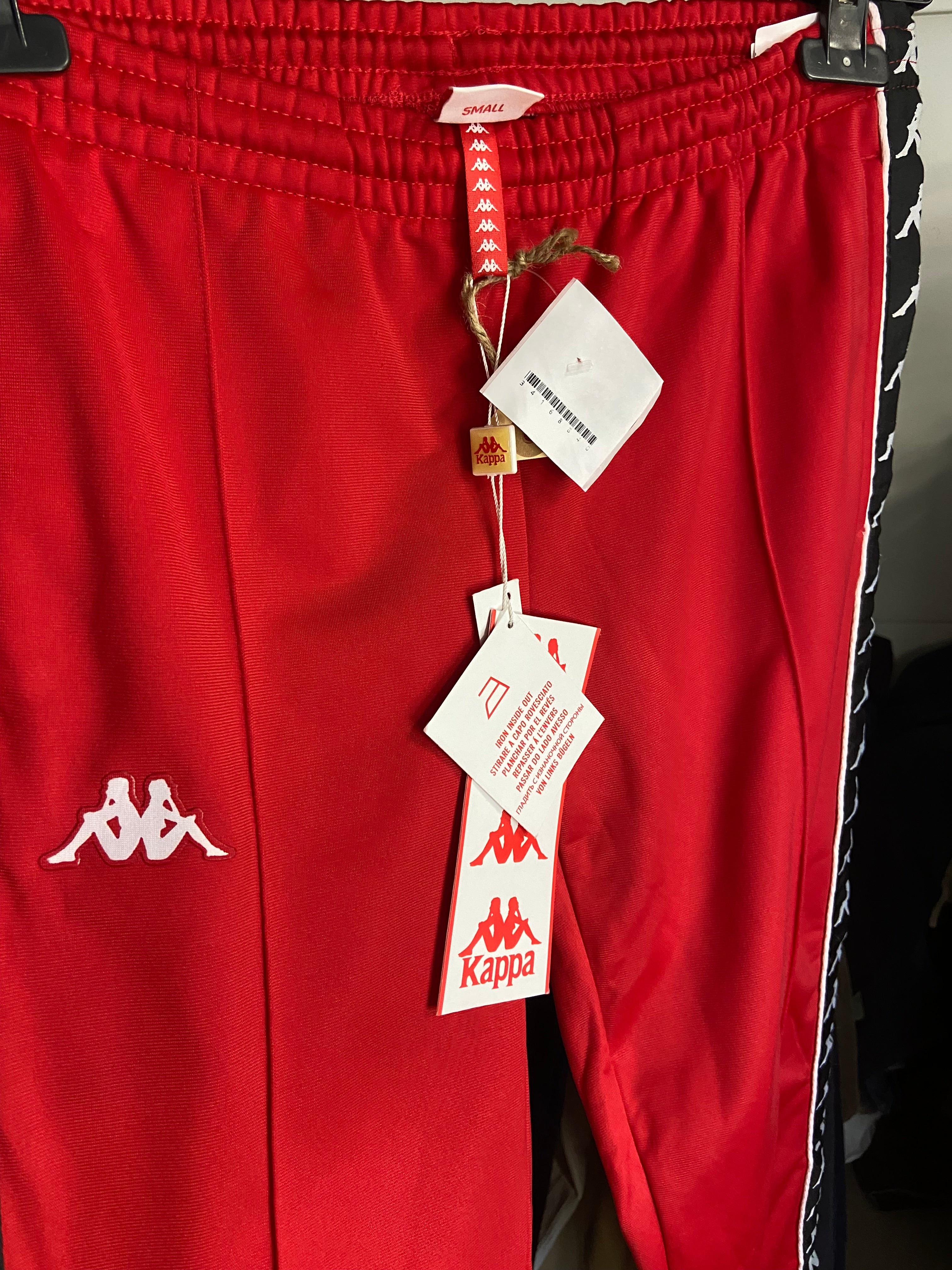 BNWT Kappa Pants Sport Logo Red Mens S Buttoned