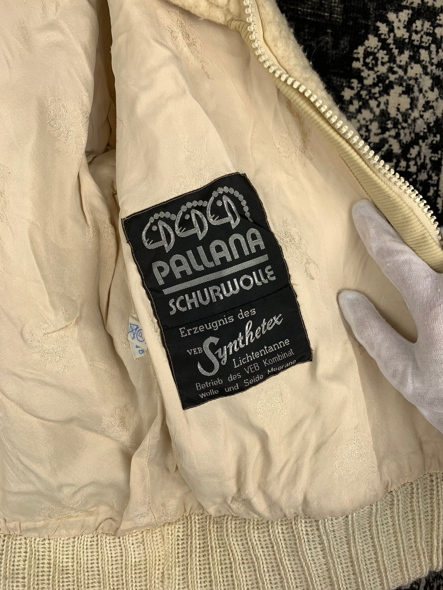 Women's Beige Lamb Wool Zip Jacket by Pallana