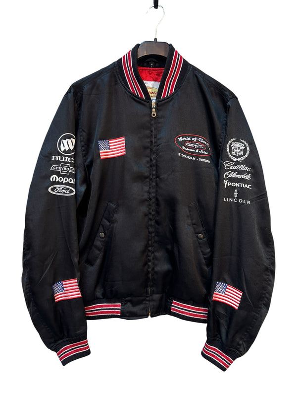 World of Classics Embroidered Satin Bomber Jacket