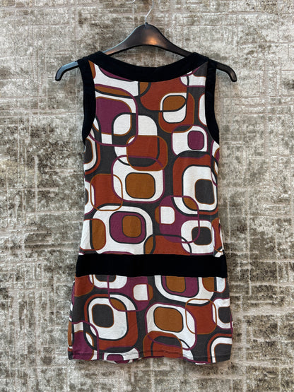 Promod Y2K Retro Geometric Sleeveless Dress