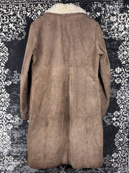 Women's Y2K Vintage Cocoa Brown Long Suede Coat
