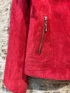 in Extenso Red Suede Zip Jacket