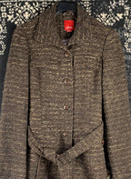 Women's Vintage Espirit Brown Wool Coat