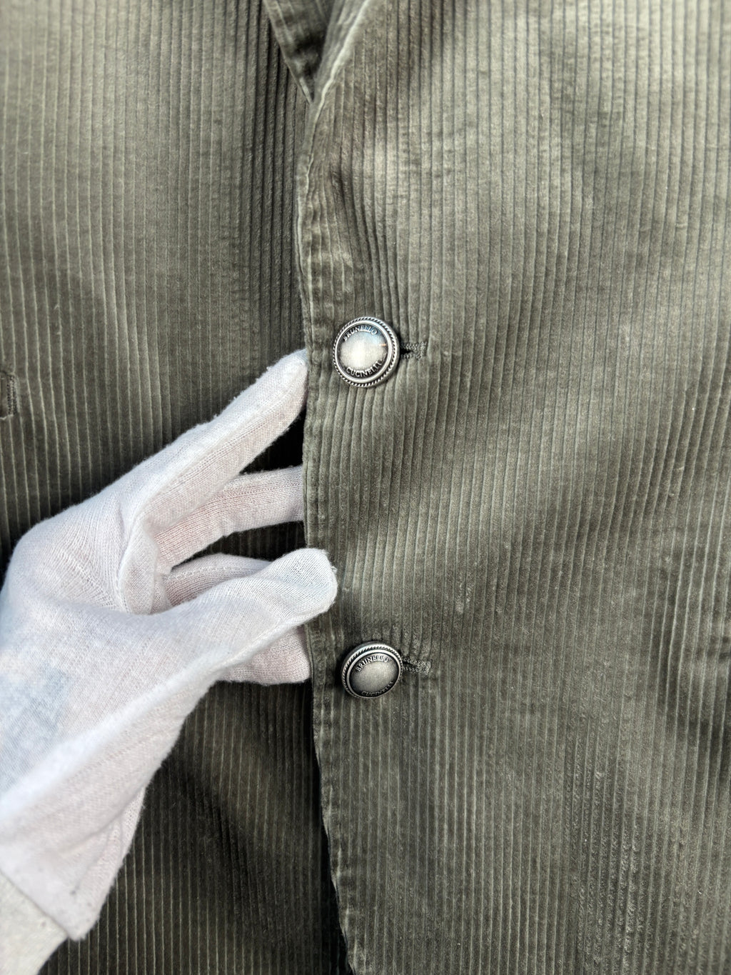 Brunello Cucinelli Corduroy Olive Green Blazer