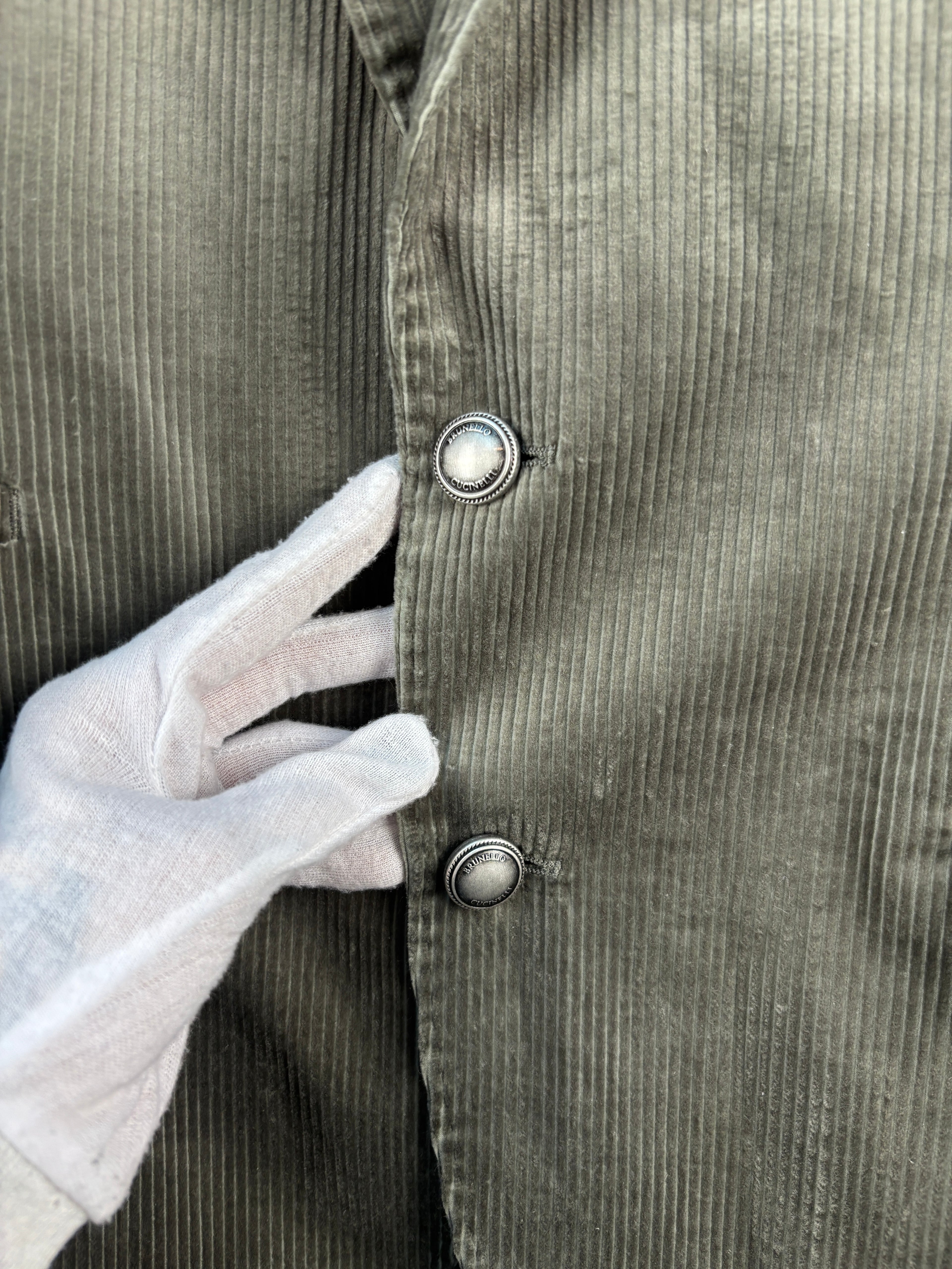 Brunello Cucinelli Corduroy Olive Green Blazer