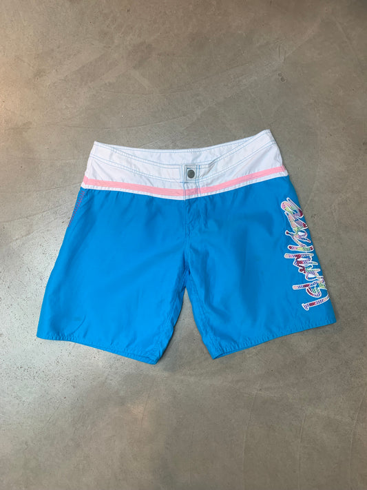 Vintage Blue White Graphic Shorts Men M