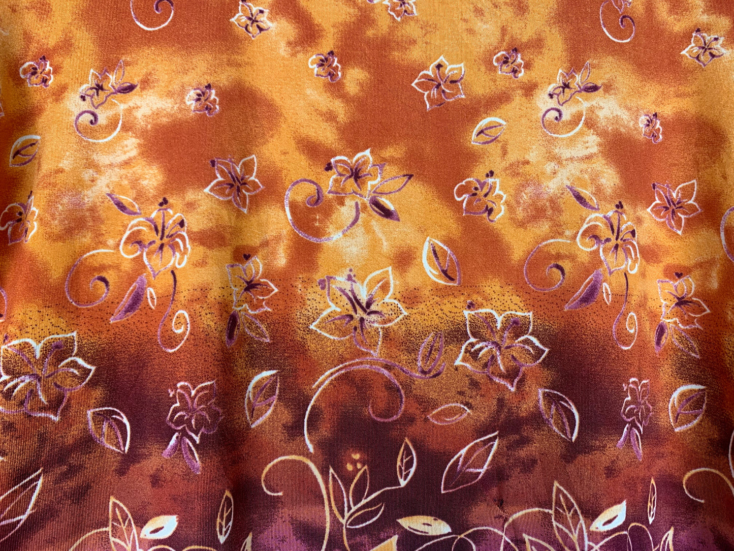 Vintage Women's Orange Floral Gradient Top