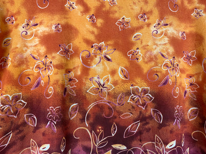 Vintage Women's Orange Floral Gradient Top