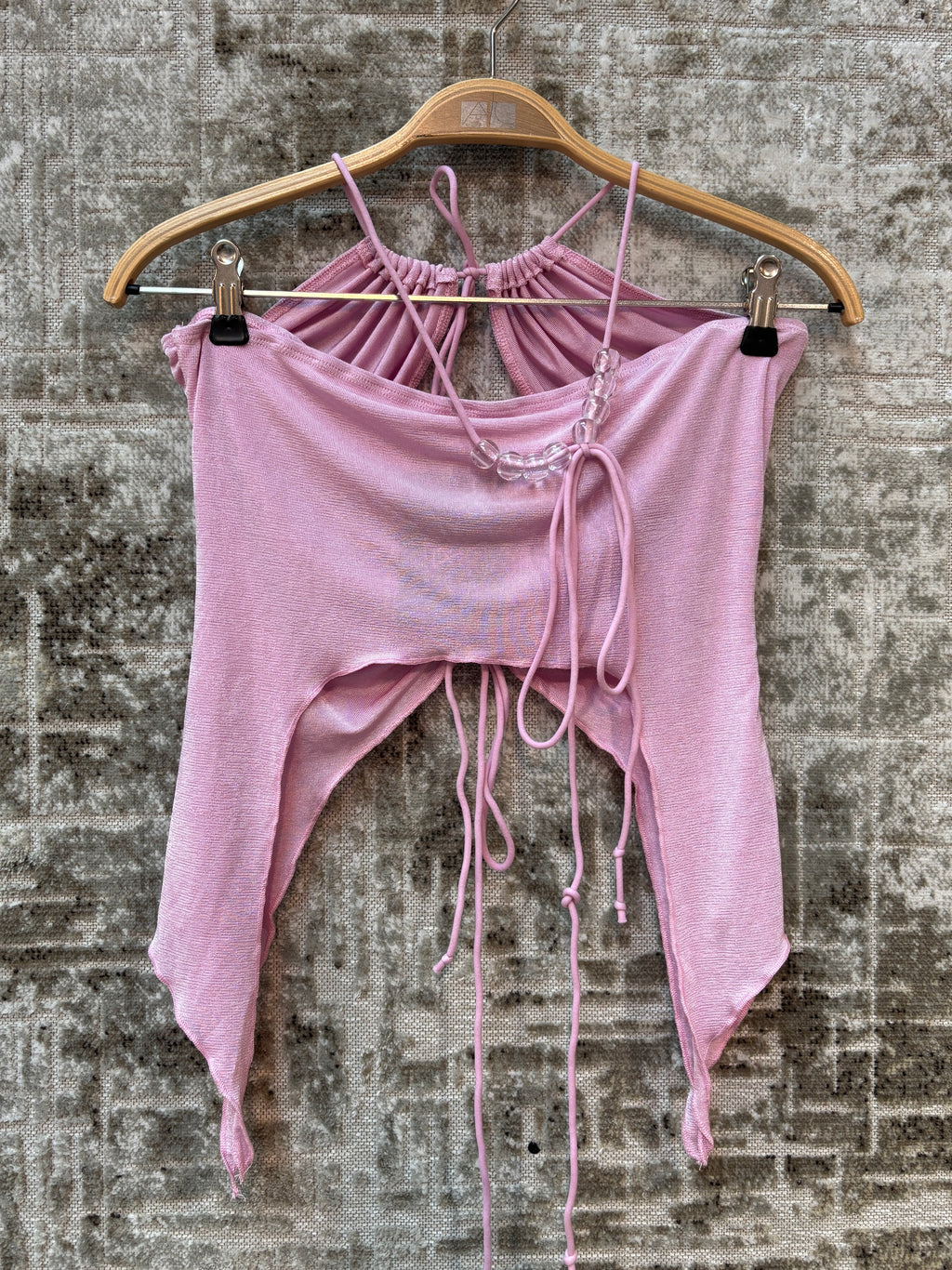 Womens Y2K Pink Ruched Spaghetti Strap Top