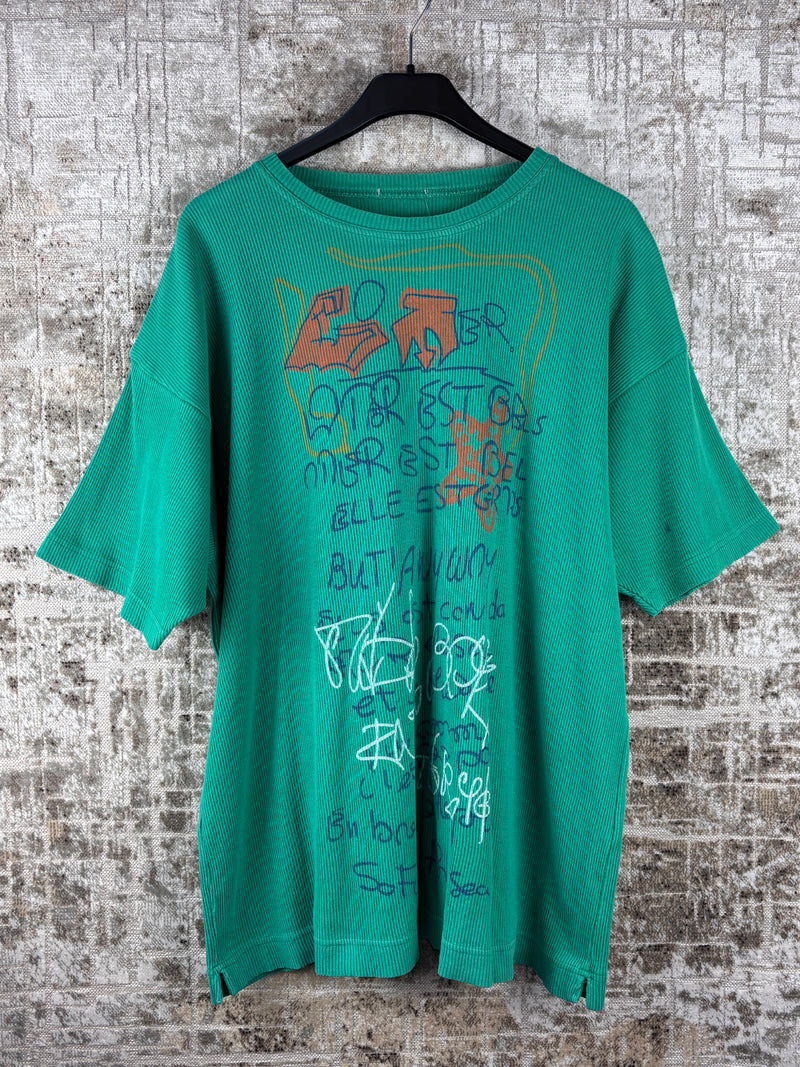Men's Y2K Green Graphic T-shirt