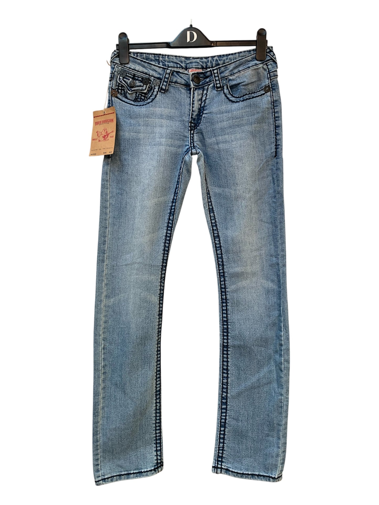 True Religion Light Wash Straight Jeans