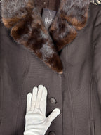 Women's Vintage Dark Brown Wool Blend Coat