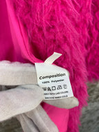 Women's Bright Pink Fluffy Jacket