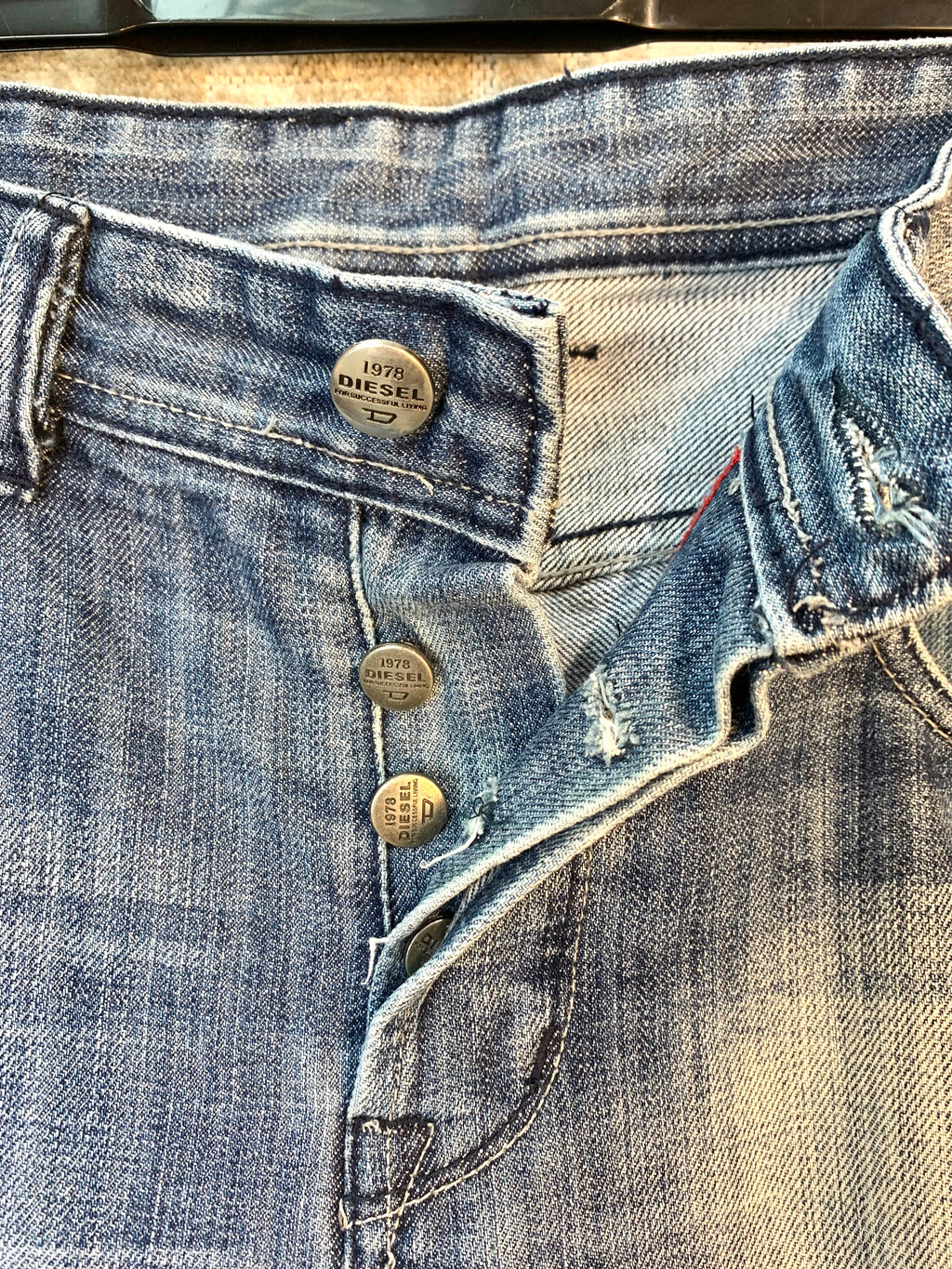 Diesel Y2K Distressed Button-Fly Jeans