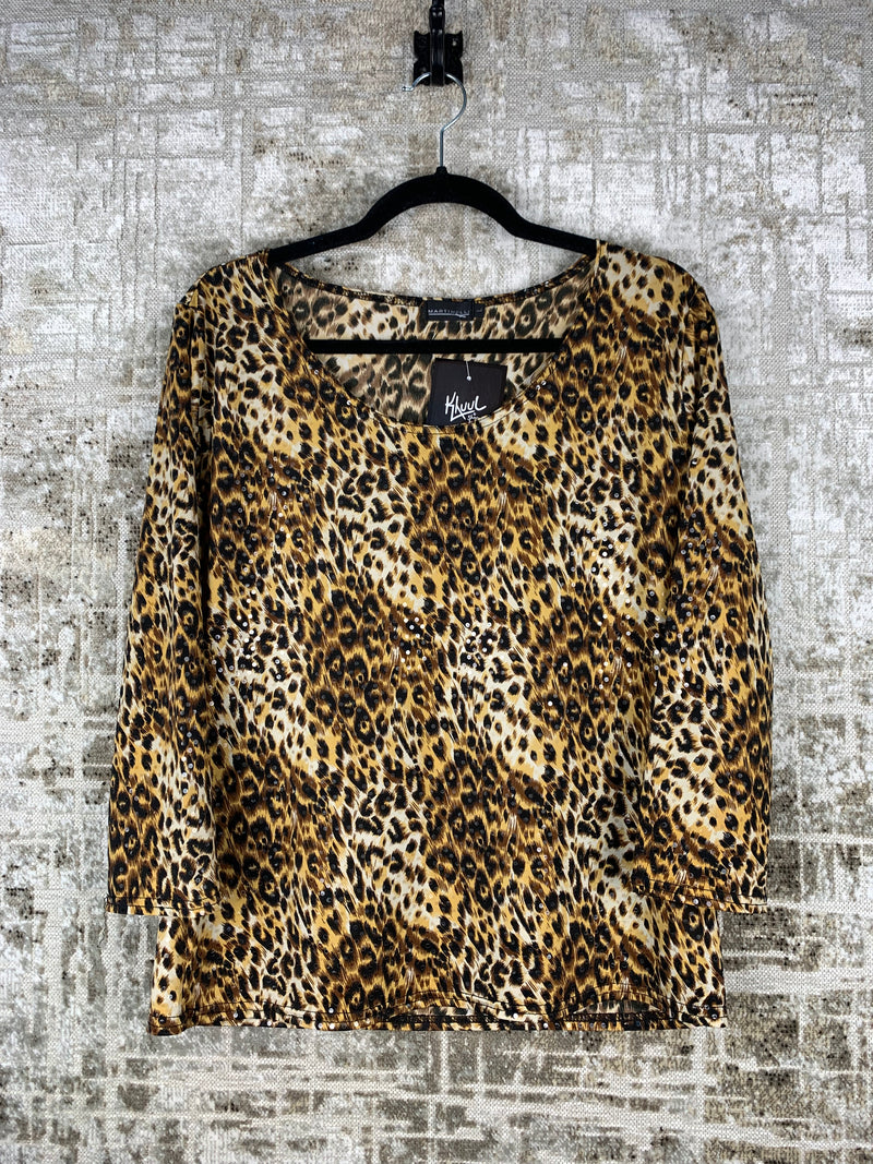 Womens Y2K Martinelli Leopard Print Long Sleeve Top