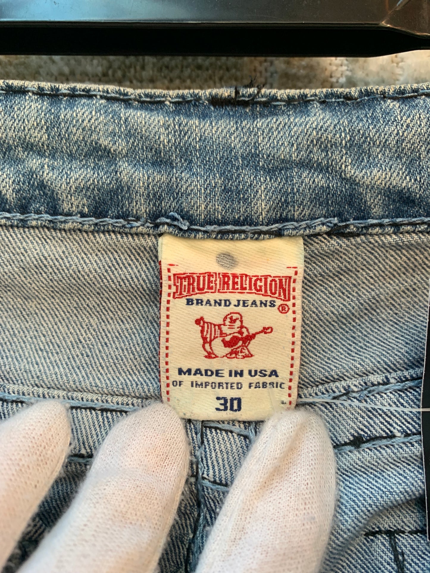 True Religion Light Wash Straight Jeans