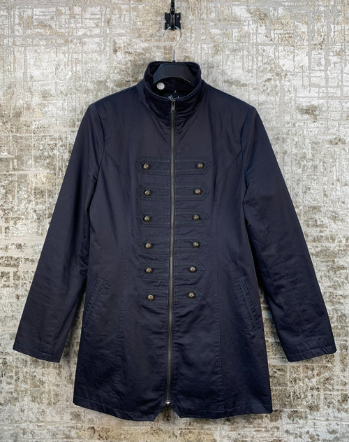 Womens Y2K Black Napoleon Coat