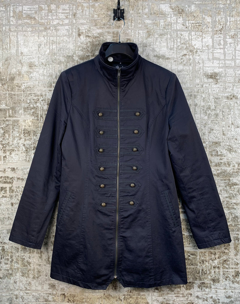 Womens Y2K Black Napoleon Coat