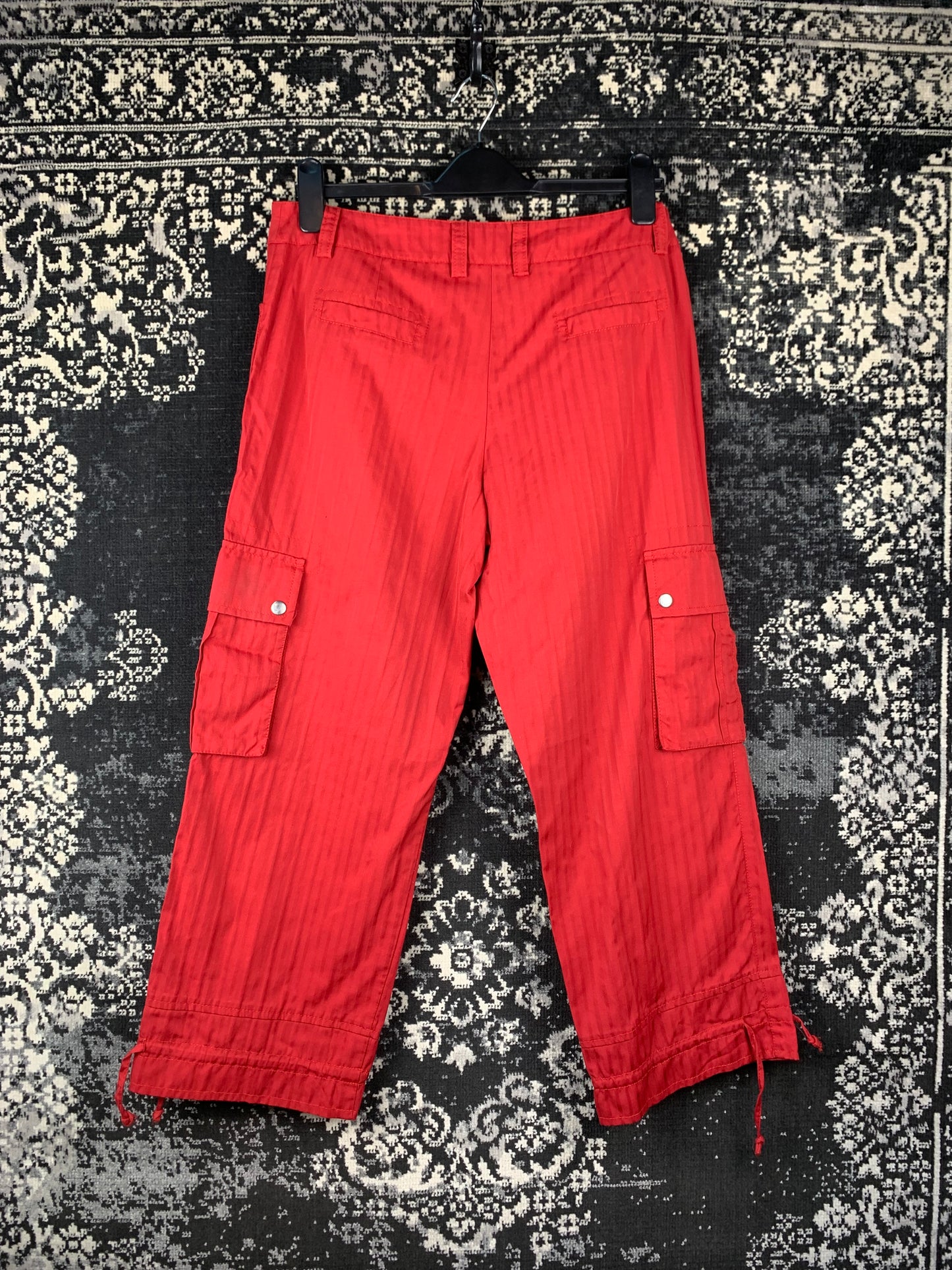 Women's Montego Red Cargo Capri Pants