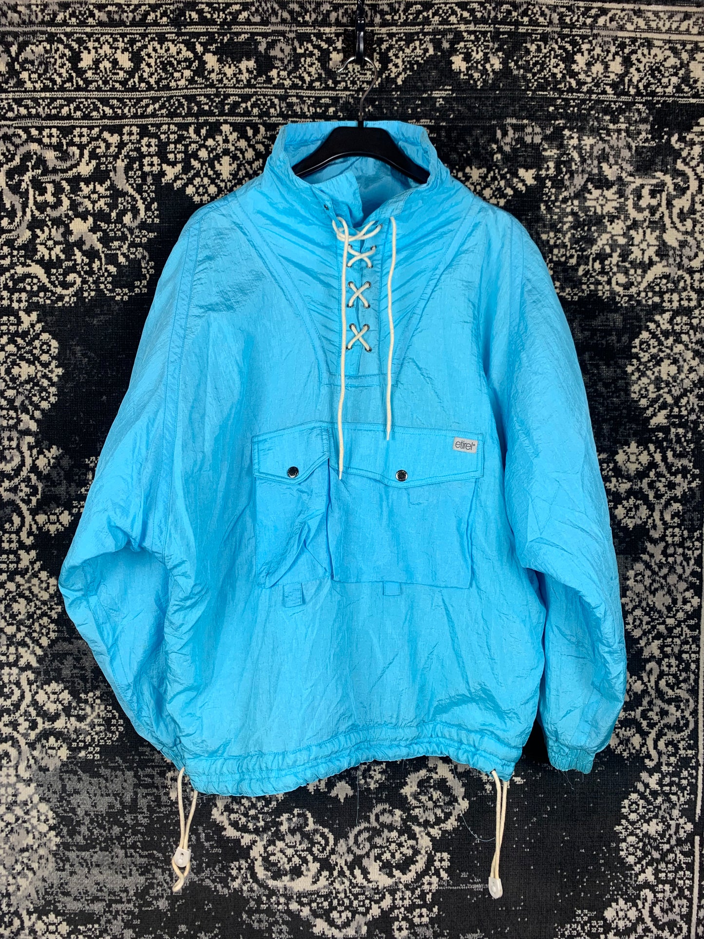Men's Vintage Light Blue Lace-Up Ski Jacket