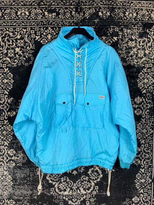 Men's Vintage Light Blue Lace-Up Ski Jacket