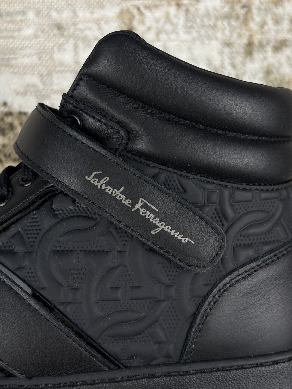 Ferragamo Embossed High-Top Sneakers