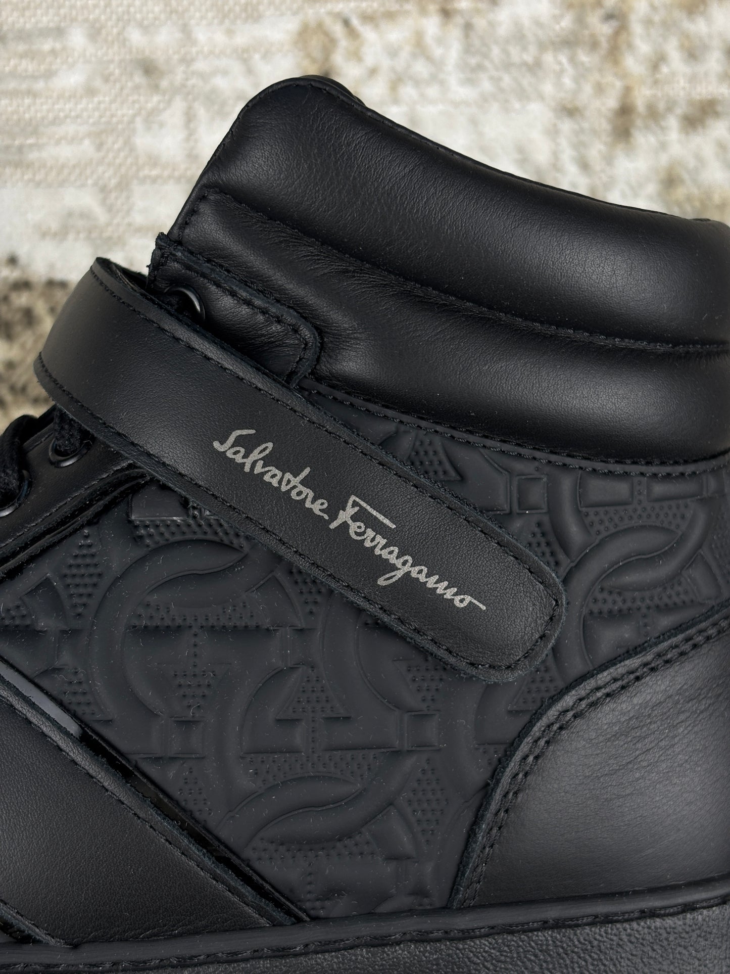 Ferragamo Embossed High-Top Sneakers
