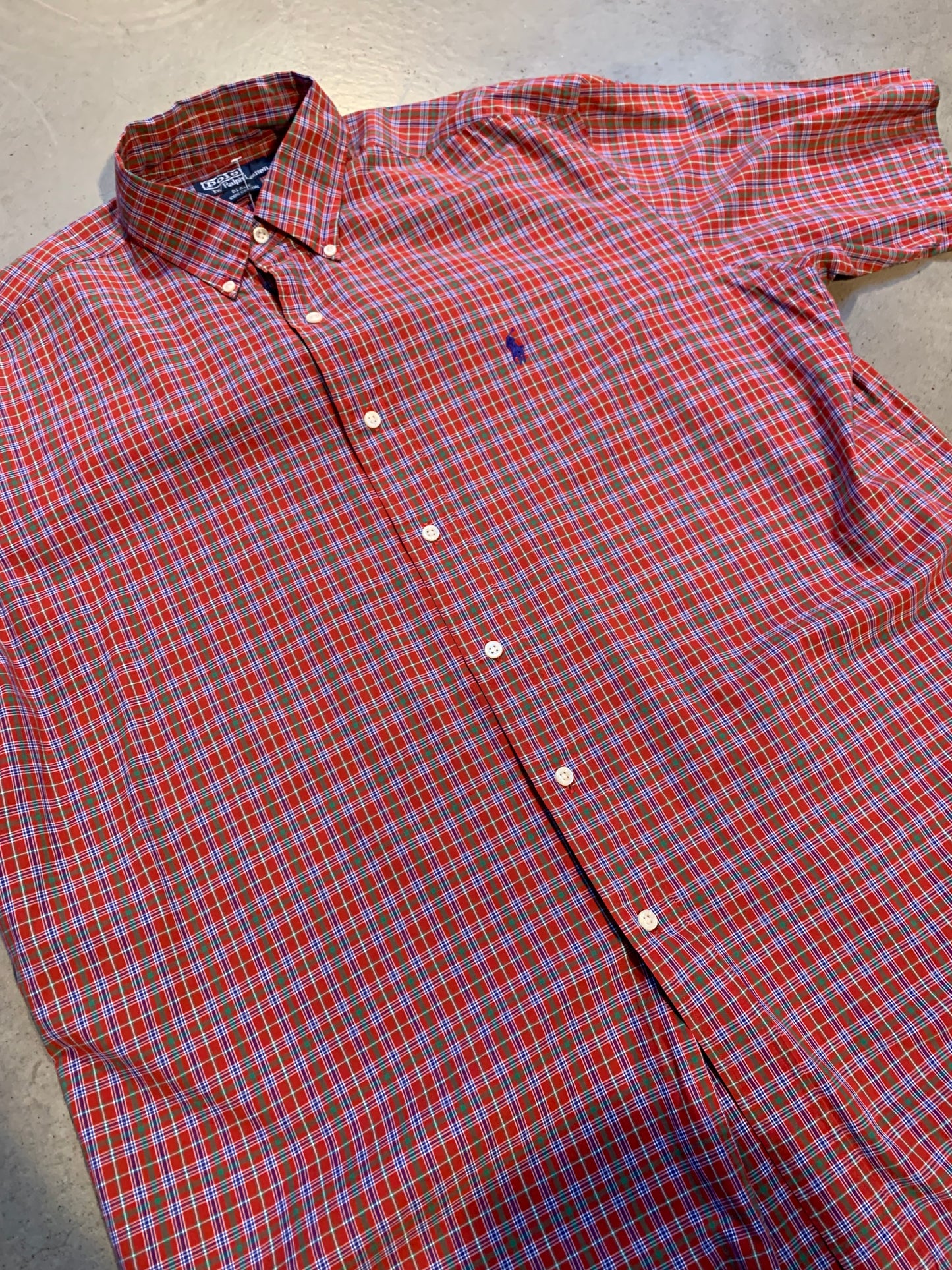 Polo by Ralph Lauren Red Plaid Short Sleeve Button-Up Shirt