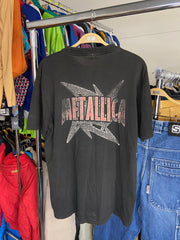 Vintage Rare Metallica Short Sleeve Shirt Mens L 90s Band Big Logo