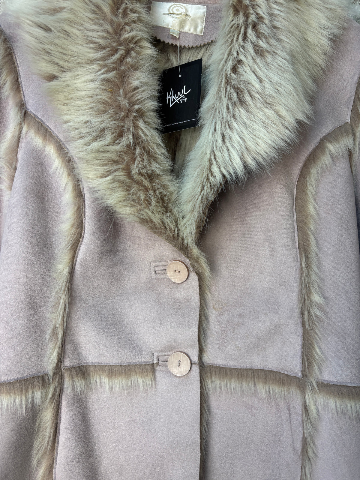 Y2K Faux Fur Trim Suede Jacket