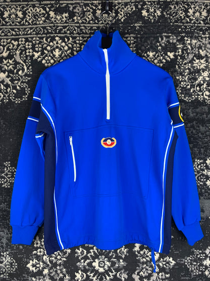 Men's Electric Blue High Neck Half Zip-Up Sports Jacket