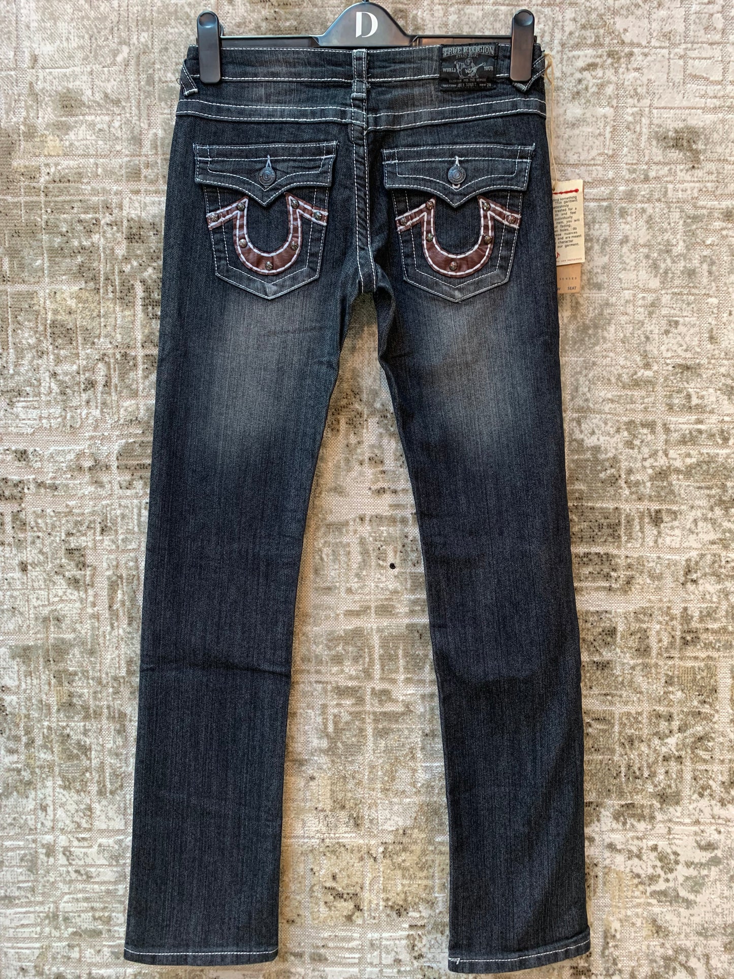 True Religion Rhinestone Straight Leg Jeans