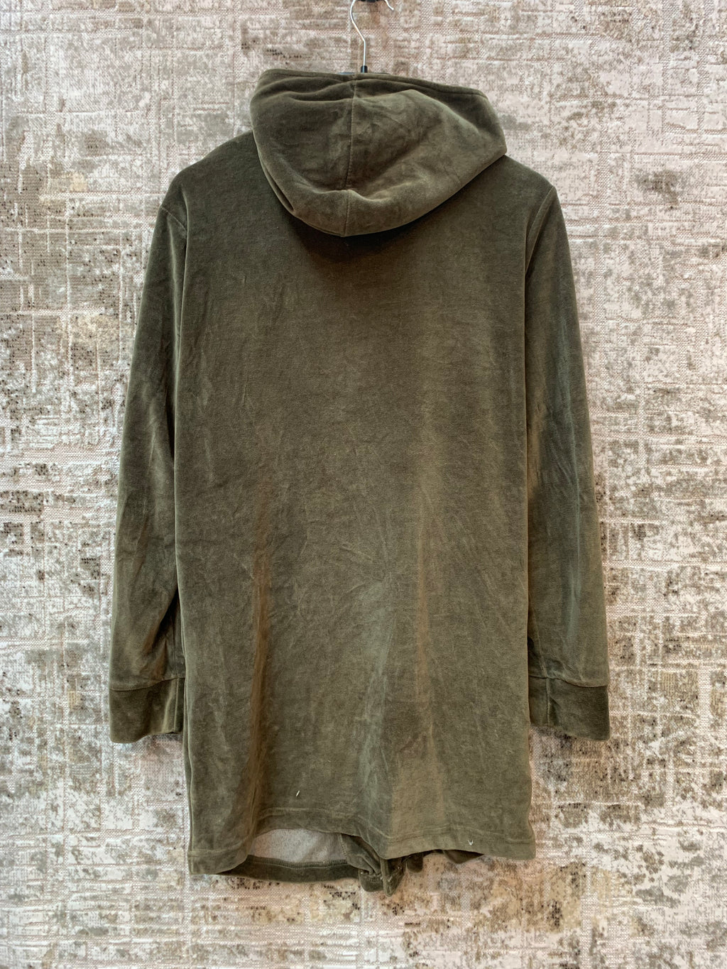 Black Island Longline Velour Zip Hoodie